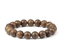 UBOHUZ 2 pezzi Braccialetto di perline di legno Rosario tibetano Buddha Braccialetti fatti a mano Uomo e donna Yoga Meditazione Preghiera Gioielli di perline Regali Per Donna(17cm,Wooden-10mm)