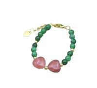 UBOHUZ 2 pezzi braccialetto di perline ragazze chiusura accessori ragazze yoga Natale regalo di nozze gioielli ciondolo Per Donna(Green,5icnh 13cm)
