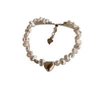 UBOHUZ 2 pezzi di braccialetto di perline con ciondolo di cristallo for le donne, braccialetti a catena con perline dolci, regali for fidanzate Per Donna(Style 02)