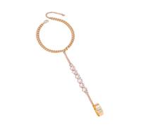 UBOHUZ 2 pezzi di brillanti strass perle catena anello dito braccialetti for donne braccialetto collegamento mano imbracatura gioielli Per Donne e Ragazze Regali