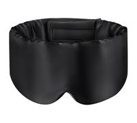 UBOHUZ 2 Pezzi Maschera for Dormire in Seta di gelso Copertura for Gli Occhi in for Oscurante for Chi Dorme Lato Benda for l'occhio da Viaggio Morbida Liscia per Occhi Notte(Black)