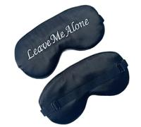 UBOHUZ 2 Pezzi Maschera for Dormire in Seta Ricamata for Gli Occhi in Morbida Benda Oscurante con Cinturino Regolabile for per Occhi Notte(Black)