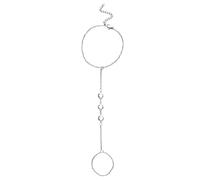 UBOHUZ 2 pezzi semplici bracciali a catena in acciaio inossidabile for le donne casuali gioielli a for dita Per Donne e Ragazze Regali(White-Silver)