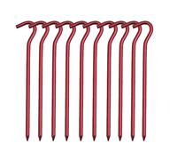 UBOHUZ 20pcs 18cm picchetti in Lega di Alluminio con Ganci da Giardino chiodo a Terra for Amaca Campeggio Guyline Tenda baldacchino doppiotetto per Campeggio, Gazebo(Red)