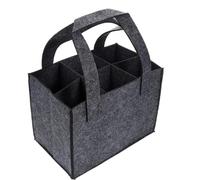 UBOHUZ 2PCS 6 Bottle Wine Carrier With Divider Felt Storage Tote Bag Portable Gift Red Box With Handle Durable per Bottiglie di Vino(Gray)