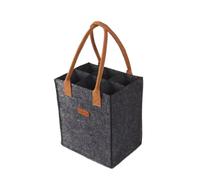 UBOHUZ 2PCS 6 Bottle Wine Carrier With Divider Felt Storage Tote Bag Portable Red Box With Handle per Bottiglie di Vino(Dark grey)
