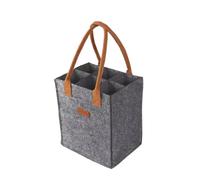 UBOHUZ 2PCS 6 Bottle Wine Carrier With Divider Felt Storage Tote Bag Portable Red Box With Handle per Bottiglie di Vino(Grey)