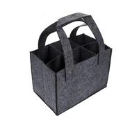 UBOHUZ 2PCS 6 Bottles Felt Wine Bottle Holder Bag Protective Foldable Cube Box Grey Washable Carrier Party per Bottiglie di Vino