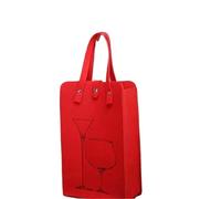 UBOHUZ 2PCS Double Bottle Felt Wine Tote Bag Heavy Duty Handheld Carrier, Wrap Storage Pouch For Beverage Packaging & Party per Bottiglie di Vino(Red)