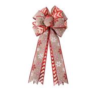 UBOHUZ 4 Pezzi Fai da Te Fiocco di Natale Orecchie Multiple Grandi Fiocchi di Neve Acero a Strisce for Artigianato Matrimonio Auto Nodo Festa Palla per Ringraziamento(Style A)