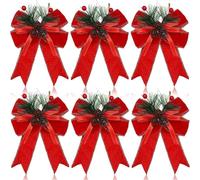UBOHUZ 6 Pezzi di pigne Natalizie, Aghi di Pino, Fiocchi, Nastri, Decorazioni for L'Albero, Arredamento for la casa per Ringraziamento(Color D 6PCS)
