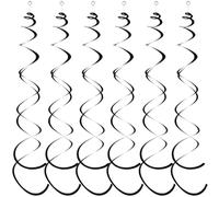UBOHUZ 72 Pezzi di Ghirlanda di spirali sospese in PVC con Ampia Applicazione, Luce Pendente a Spirale a Forma di Stella di Compleanno per Matrimoni(Black)