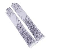 UBOHUZ Abito Da Sposa Donna Elegante In Raso Lungo E Sottile Con Protezione Solare, Guanto Retrò Pieghettato, Sole Guida Elastico Setoso Per Feste(Light Purple,1 pair)