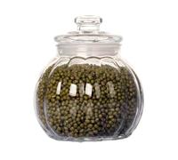 UBOHUZ Barattolo di vetro sigillato caramelle trasparente Bottiglia rotonda latta for tè Miele Limone for riporre la cucina Per Caramelle(1900ML)