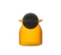 UBOHUZ Barattolo for la conservazione dei chicchi di caffè grande capacità for caramelle retrò Conservazione della polvere in vetro sigillato for cucine Per Caramelle(Orange)