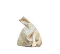 UBOHUZ Borsa a mano quadrata piccola vintage con ricamo a fiori for donna, elegante borsa da polso sposa Per Donna(Champagne)