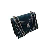 UBOHUZ Borse a tracolla in pelle semplici for le donne Borsa a con rivetti a catena piccole da donna Per Viaggi(Blue)