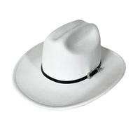 UBOHUZ Cappello da Cowboy Vintage Western for Uomo, Donna, Cowgirl, con Tesa Larga, a Cloche, Chiesa, Sombrero per Vacanza(White)