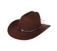 UBOHUZ Cappello da Cowboy Vintage Western for Uomo, Donna, Cowgirl, con Tesa Larga, a Cloche, Chiesa, Sombrero per Vacanza(Brown)