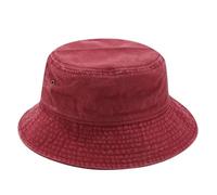 UBOHUZ Cappello da pescatore Cappelli in denim vintage uomo for e donna in cotone lavato Per Escursionismo(Red)