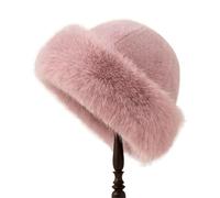 UBOHUZ Cappello da Pescatore in Pelliccia for Donna, in Peluche, Caldo, Invernale, Spesso, for giornate Fredde e nevose, Panama, Regalo di Natale per Caccia(Pink)