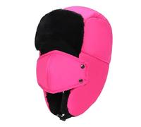 UBOHUZ Cappello da Pilota Invernale Uomo e Donna, Regolabile, Caldo Spesso, alla Moda, con paraorecchie Esterno per Caccia(Rose Red)