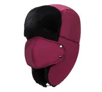 UBOHUZ Cappello da Pilota Invernale Uomo e Donna, Regolabile, Caldo Spesso, alla Moda, con paraorecchie Esterno per Caccia(Wine Red)