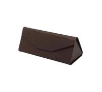 UBOHUZ Custodia for occhiali pieghevole da 2 pezzi for donna Scatola for Contenitore for Triangolo protettiva in pelle Per Occhiali(Brown)