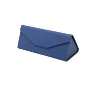 UBOHUZ Custodia for occhiali pieghevole da 2 pezzi for donna Scatola for Contenitore for Triangolo protettiva in pelle Per Occhiali(Blue)