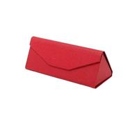 UBOHUZ Custodia for occhiali pieghevole da 2 pezzi for donna Scatola for Contenitore for Triangolo protettiva in pelle Per Occhiali(Red)