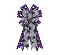 UBOHUZ Decorazione di Halloween con Fiocco di Scheletro Viola in Tela di Iuta, Ragnatela Nera, for Interni ed Esterni, Puntale for Albero da Parete, Porta d'ingresso per Ringraziamento
