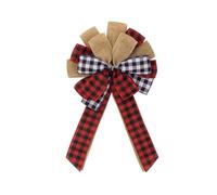 UBOHUZ Decorazioni Natalizie con Fiocco, Ornamenti Vari, Plaid Intrecciato a Mano for Puntale dell'albero di Natale, Festa in casa, for la Parte Anteriore per Ringraziamento(Color 1)