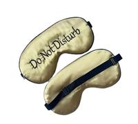 UBOHUZ Maschera for Dormire in Seta Ricamata, 3 Pezzi, Maschera for Gli Occhi in, Morbida Benda Oscurante con Cinturino Regolabile per Occhi Notte(Gold)