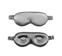 UBOHUZ Maschera for Gli Occhi stereoscopica 3D in Vera Seta, in di gelso, Senza Pressione, Fascia Elastica for Dormire e Viaggiare per Occhi Notte(Grey)