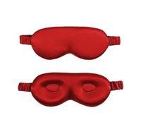 UBOHUZ Maschera for Gli Occhi stereoscopica 3D in Vera Seta, in di gelso, Senza Pressione, Fascia Elastica for Dormire e Viaggiare per Occhi Notte(Red)