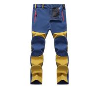 UBOHUZ Pantaloni da Trekking Antivento for Uomo, Autunnali e Invernali, Colorati, Campeggio per Escursionismo, Pesca, Sci E Campeggio(Yelow Blue,L)