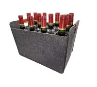 UBOHUZ Portable Felt Wine Storage Box Reusable Glass Bottle Organizer For Kitchen Foldable Travel Picnic Bag per Bottiglie di Vino(Gray)