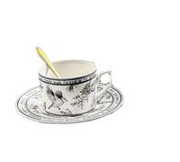 UBOHUZ Set da 2 tazze for coppia, tazza da caffè e piatto in una piccola tazza profumata, con manico Per Anniversario Matrimonio