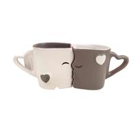 UBOHUZ Set di tazze da caffè for coppia di tazze in ceramica da 2 pezzi, personalità in ceramica, coppia semplice Per Anniversario Matrimonio