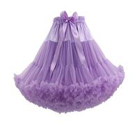 UBOHUZ Sottogonne in Tulle Morbido e gonfio da Donna, Lunghezza al Ginocchio, for Danza Classica, Stile Lolita, tutù, Sottogonna a Strati, 55 cm per Vestito Abito da Sposa(Purple)