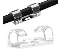 UBRAVE Clip per Cavi, 20 Pezzi Gestione del Cavo, Organizzatore di Cavi Autoadesivi Cavo, Organizer a Clip per Accessori di Ricarica, Cavo per TV, PC, Laptop, Auto, Casa e Ufficio, Trasparente