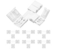 UBRAVE Connettore Strip LED, 6 Pcs 2 Pin con Clip Fissaggio T-forma,Connettore a Nastro LED RGB 3528/2835 Raccordo Rapido per Luci di Striscia LED da 8mm,Saldatura gratuita,Connettori a LED supportano