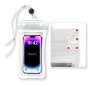 UBRAVE Custodia Impermeabile Smartphone Galleggiante,1 Cover Cellulare Subacquea,Ultima Sigillatura Quadrupla Aggiornata, Adatta Per Telefoni Cellulari Con Schermi Inferiori A 7 Pollici (Bianco)