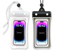 UBRAVE Custodia Impermeabile Smartphone Galleggiante,2 Cover Cellulare Subacquea,Ultima Sigillatura Quadrupla Aggiornata,Adatta Per Telefoni Cellulari Con Schermi Inferiori A 7 Pollici (Nero/Bianco)