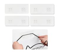 UBRAVE Ganci Adesivi Trasparenti, 4 pezzi Ganci Adesivi Bagno per Mensola Doccia, Impermeabili Senza Chiodi, Ganci Trasparenti Forti Senza Cuciture per Cucina Bagno Portasapone Ripiano Cestino