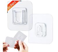 UBRAVE Ganci autoadesivi, 10 paia di ganci da parete, impermeabili, senza cuciture, punzonatura o chiodi, resistenti per foto, cornici e orologi