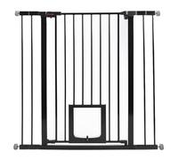 UBRAVOO Baby Gate per porte e scale,Cancello di sicurezza per porta in metallo con chiusura automatica, montaggio a pressione, nessuna perforazione,per bambini e animali domestici (Nero-D, 76-104cm)