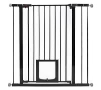 UBRAVOO Baby Gate per porte e scale,Cancello di sicurezza per porta in metallo con chiusura automatica, montaggio a pressione, nessuna perforazione,per bambini e animali domestici (Nero-D, 76-97cm)
