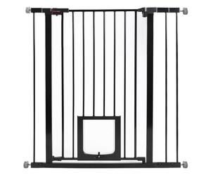 UBRAVOO Baby Gate per porte e scale,Cancello di sicurezza per porta in metallo con chiusura automatica, montaggio a pressione, nessuna perforazione,per bambini e animali domestici (Nero-D, 76-97cm)