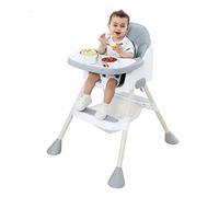 UBRAVOO Seggiolone per Bambini 6 Mesi Plus, Seggiolone per Neonati e Bambini con Poggiapiedi, Doppio Vassoio Rimovibile, Seggiolone per Pappa Facile da Pulire per Neonati e Bambine, HA-019(Grigio)